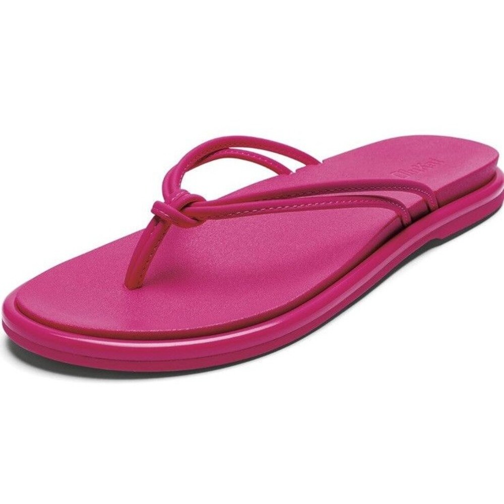 Olukai Women’s 'AKA Flip Flops Knot Thong Sandals Beach Pink Plumeria Size 8 NWT